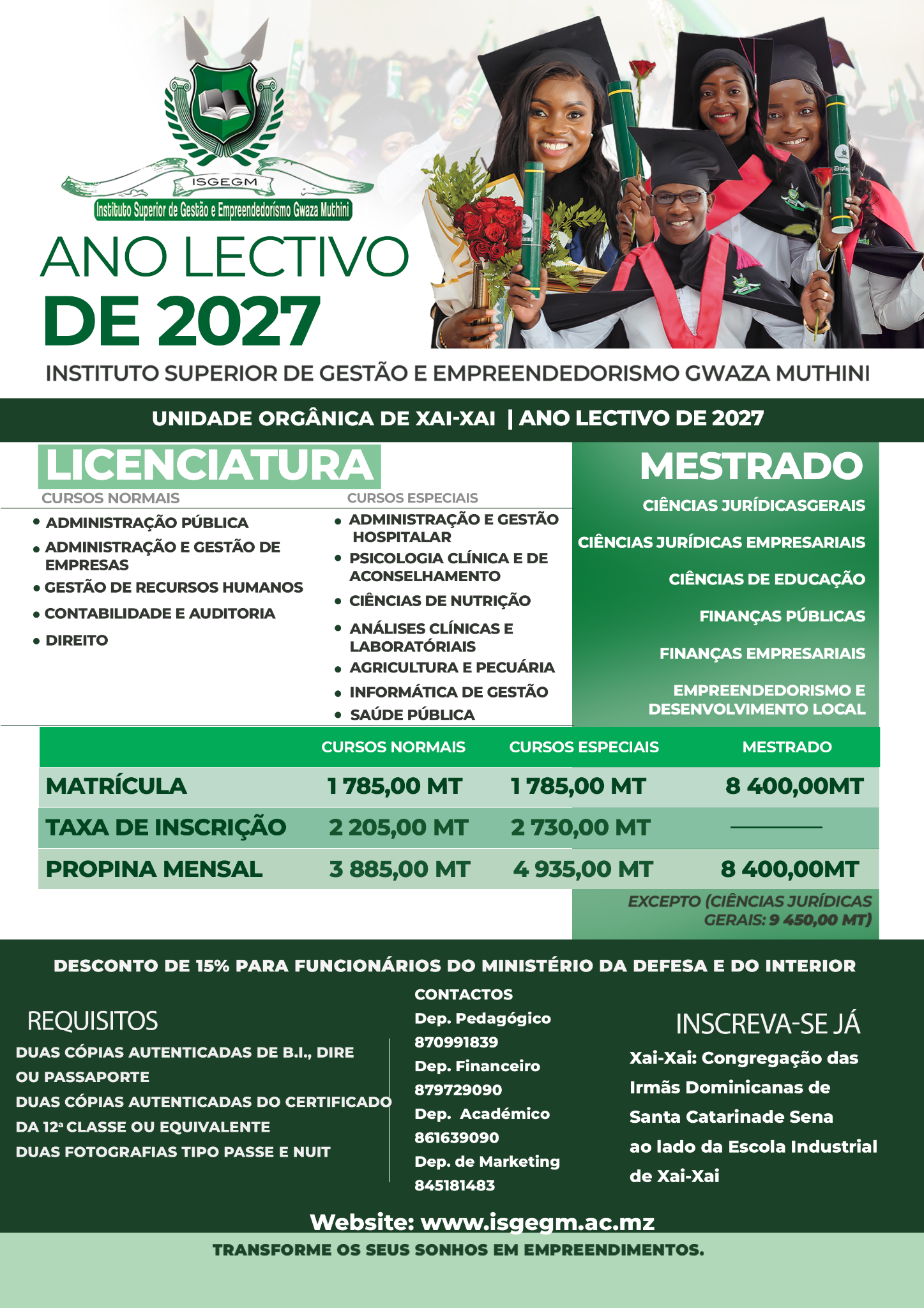 Cartaz Licenciaturas — Xai-Xai