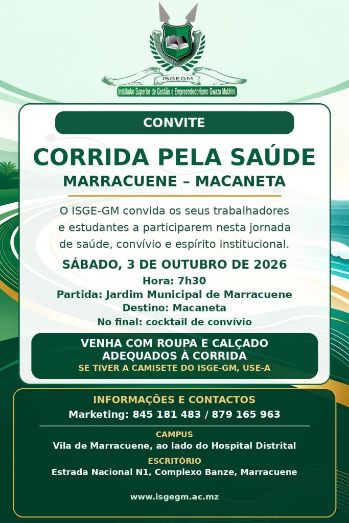 Cartaz da Corrida pela Saúde — 3 de Outubro de 2026